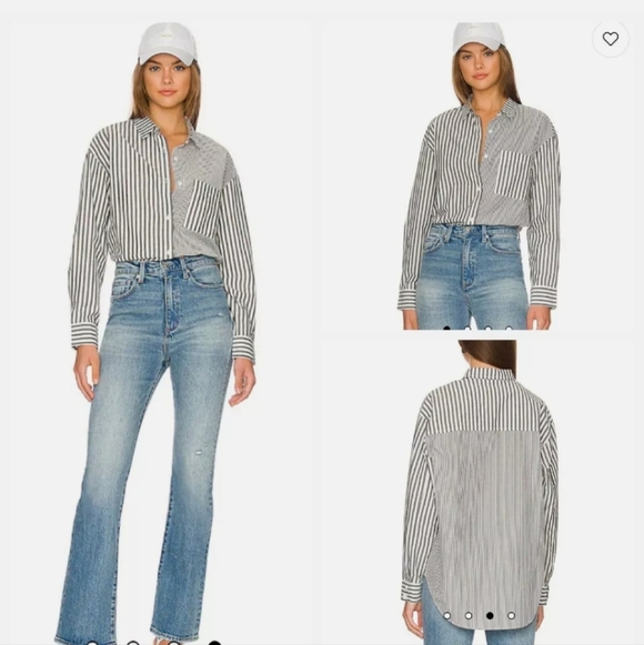 Pistola Women's Black and White Striped Shirt_Small - Picture 2 of 6